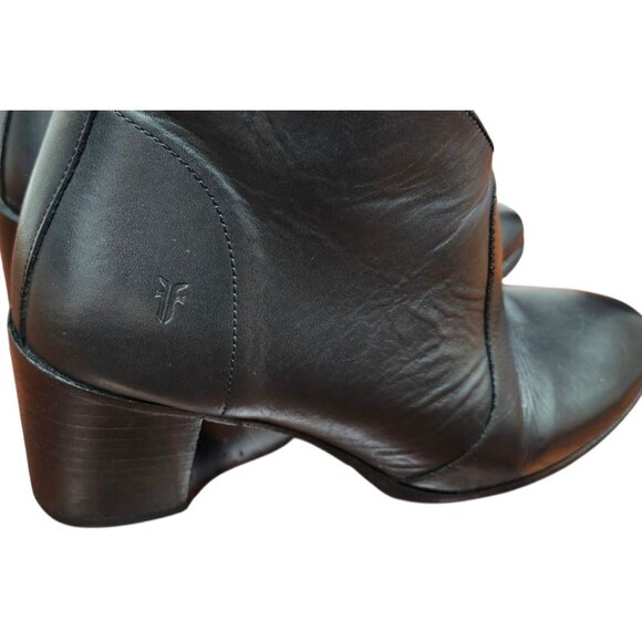 Frye - Nora Zip Short Ankle Leather Boots Black Women's Size US 8.5M - Picture 7 of 16